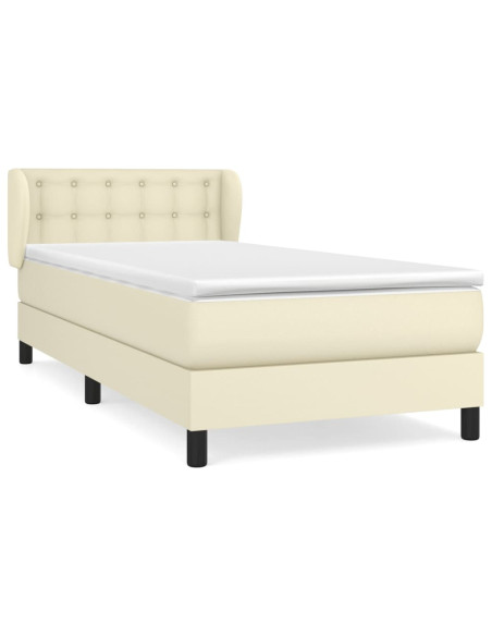 Giroletto a Molle con Materasso Crema 90x190 cm in Similpelle