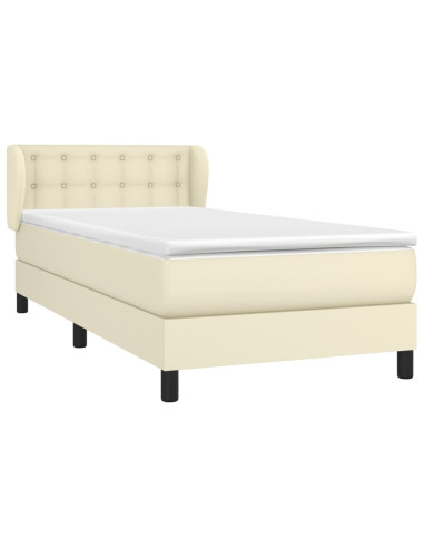 Giroletto a Molle con Materasso Crema 90x190 cm in Similpelle