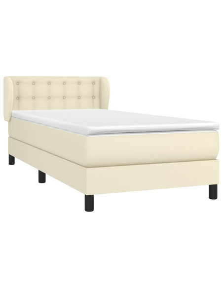 Giroletto a Molle con Materasso Crema 90x190 cm in Similpelle
