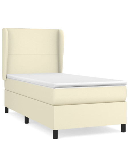 Giroletto a Molle con Materasso Crema 90x190 cm in Similpelle