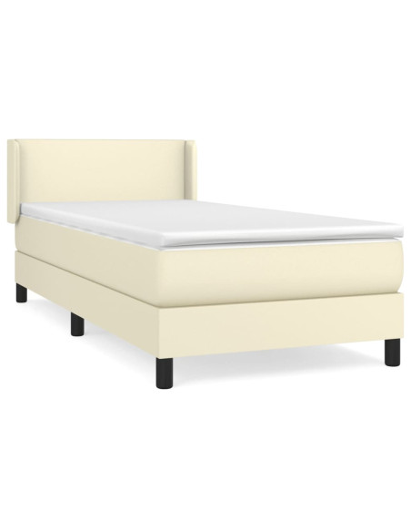 Giroletto a Molle con Materasso Crema 80x200 cm in Similpelle