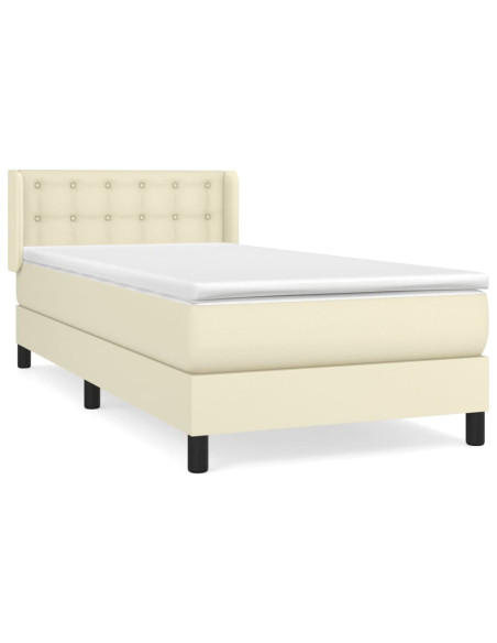 Giroletto a Molle con Materasso Crema 90x190 cm in Similpelle