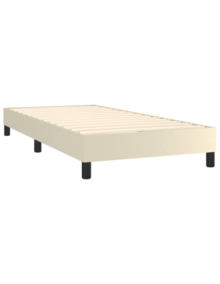 Giroletto a Molle con Materasso e LED Crema 80x200cm Similpelle