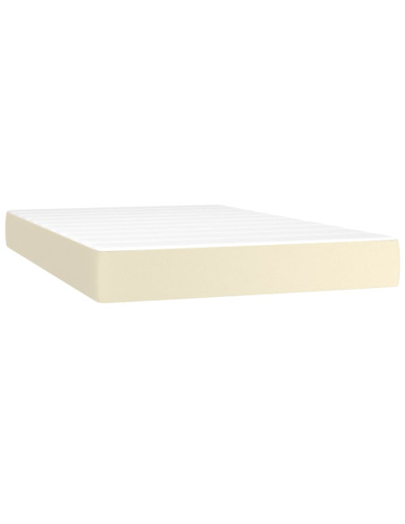 Giroletto Molle con Materasso e LED Crema 120x200cm Similpelle