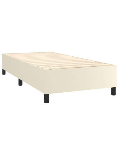 Giroletto a Molle con Materasso e LED Crema 90x190cm Similpelle