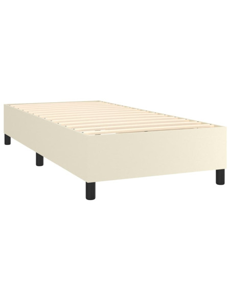Giroletto a Molle con Materasso e LED Crema 90x190cm Similpelle
