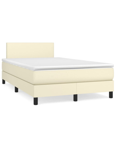 Giroletto a Molle con Materasso Crema 120x200 cm in Similpelle
