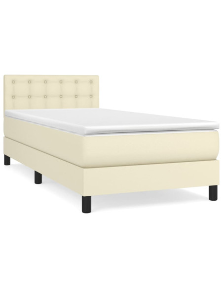 Giroletto a Molle con Materasso Crema 90x190 cm in Similpelle