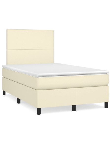 Giroletto a Molle con Materasso Crema 120x200 cm in Similpelle