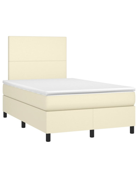 Giroletto a Molle con Materasso Crema 120x200 cm in Similpelle