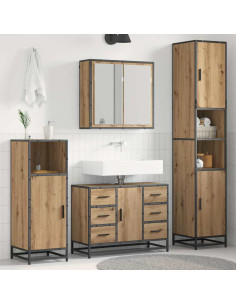 Set di mobili per il bagno con porta 4 pcs rovere artigianale 2