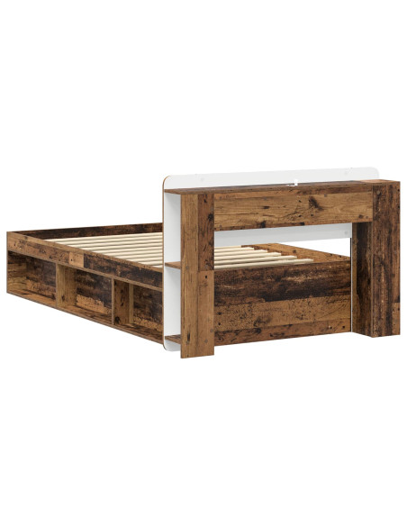 Telaio del letto con storage Legno antico 100 x 200 cm