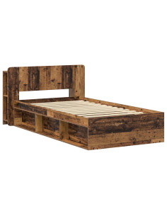 Telaio del letto con storage Legno antico 90 x 200 cm 2
