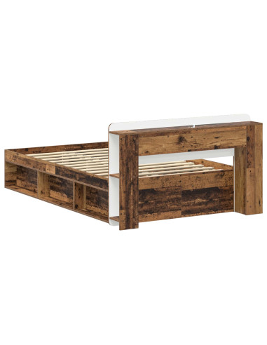 Telaio del letto con storage Legno antico 120 x 190 cm