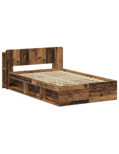 Telaio del letto con storage Legno antico 120 x 200 cm 2