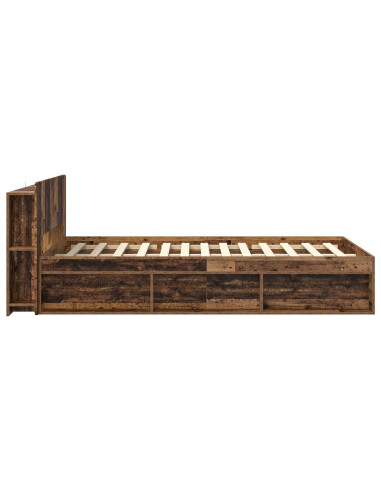 Telaio del letto con storage Legno antico 120 x 200 cm