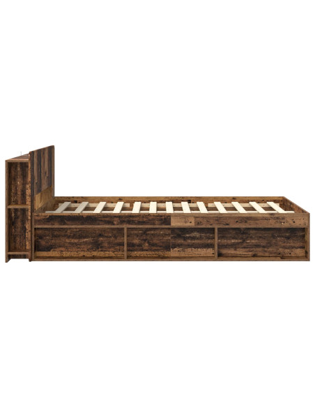 Telaio del letto con storage Legno antico 120 x 200 cm