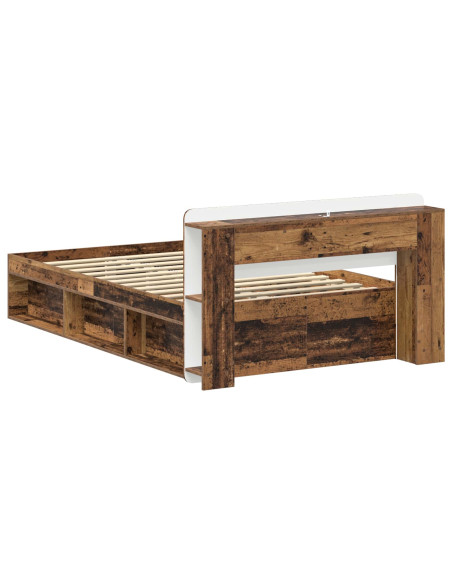 Telaio del letto con storage Legno antico 120 x 200 cm