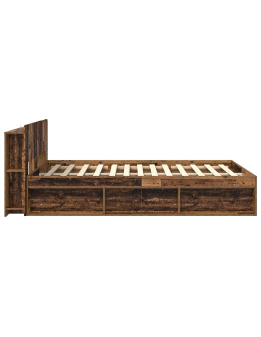 Telaio del letto con storage Legno antico 140 x 190 cm