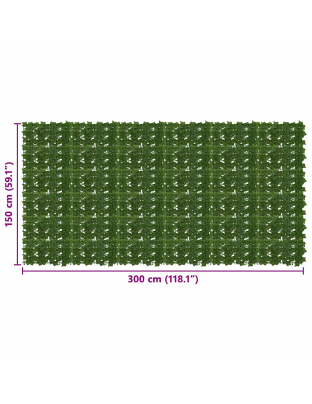 Schermo per balcone con foglie Verde 300 x 150 cm