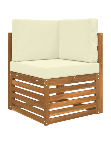 Set divano sezionale con cuscino 5 pcs Naturale e Crema