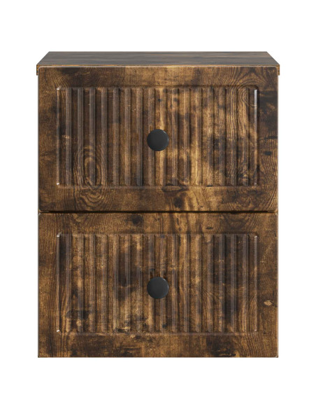 Mobiletto da notte a muro Rovere Fumo 33 x 34,5 x 40 cm
