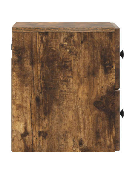 Mobiletto da notte a muro Rovere Fumo 33 x 34,5 x 40 cm