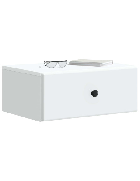 Mobiletto da notte a muro 2 pcs Bianco 49 x 34,5 x 20 cm