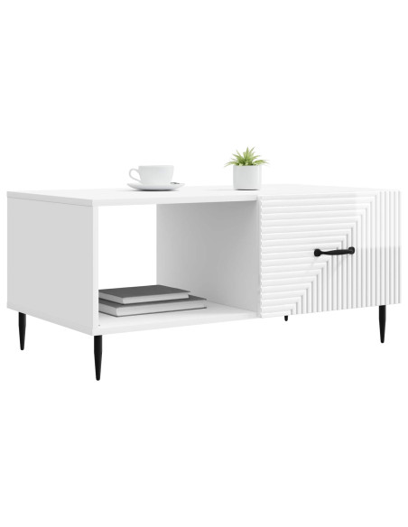 Tavolino da salotto Bianco Lucido 90 x 50 x 40 cm