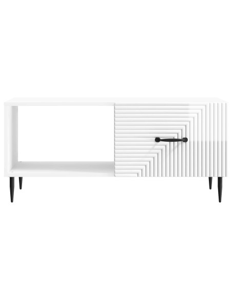 Tavolino da salotto Bianco Lucido 90 x 50 x 40 cm