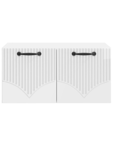Mobile Porta TV da Muro Bianco Lucido 59,5 x 41 x 30 cm