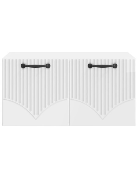 Mobile Porta TV da Muro Bianco Lucido 59,5 x 41 x 30 cm