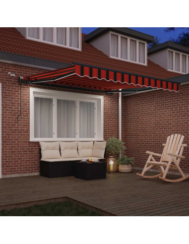 Tessuto per Tenda arancione e marrone 300 x 250 cm Poliestere