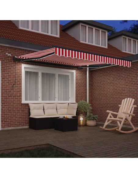Tessuto per Tenda con Rosso e Bianco 300 x 250 cm Poliestere