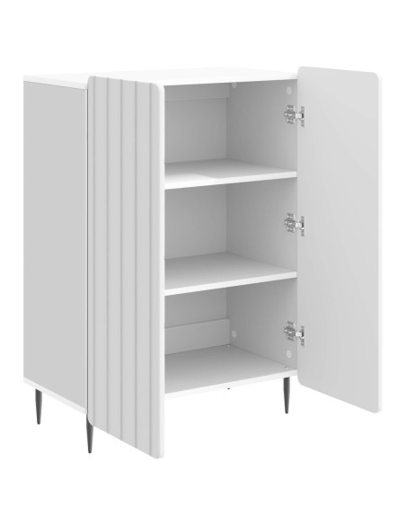 Credenza Bianco Lucido 66 x 34,5 x 92 cm Legno ingegnerizzato