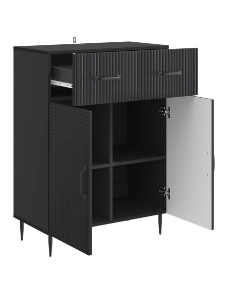 Credenza Nero 66 x 34,5 x 89,5 cm Legno ingegnerizzato