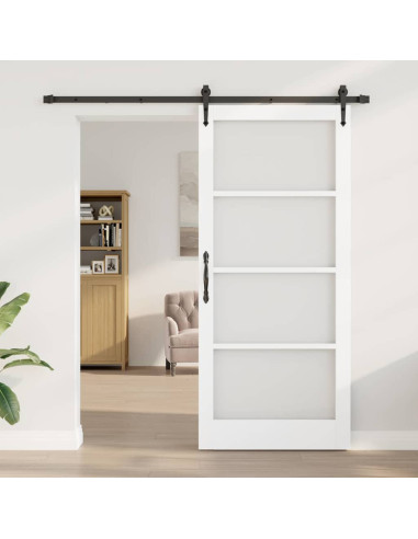 Porta scorrevole Bianco e Nero 93 x 211 cm