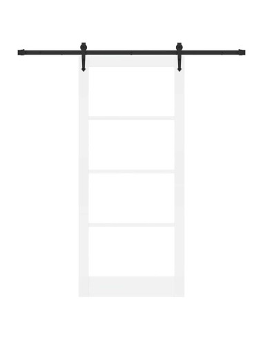 Porta scorrevole Bianco e Nero 93 x 211 cm