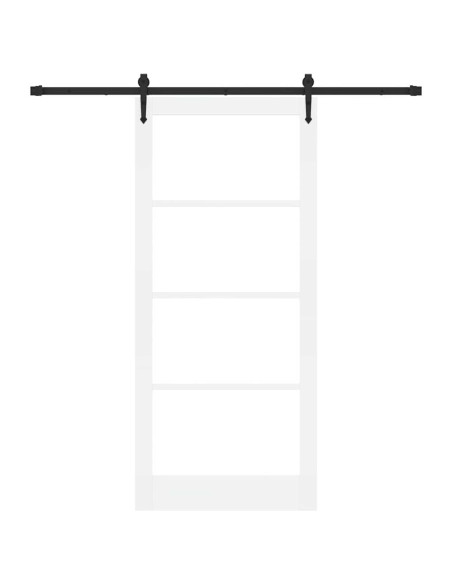 Porta scorrevole Bianco e Nero 93 x 211 cm