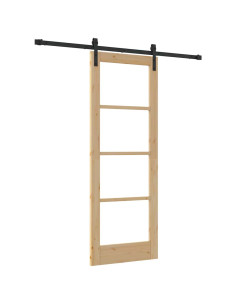 Porta scorrevole ORKDAL Naturale e Nero 73,5 x 198,5 cm 2