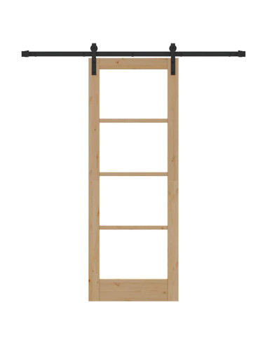 Porta scorrevole ORKDAL Naturale e Nero 73,5 x 198,5 cm