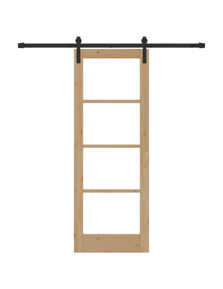 Porta scorrevole ORKDAL Naturale e Nero 73,5 x 198,5 cm