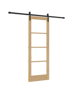 Porta scorrevole ORKDAL Naturale e Nero 73,5 x 198,5 cm 2