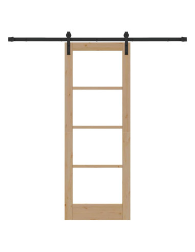 Porta scorrevole ORKDAL Naturale e Nero 73,5 x 198,5 cm