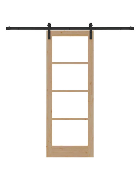 Porta scorrevole ORKDAL Naturale e Nero 73,5 x 198,5 cm