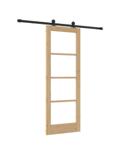 Porta scorrevole ORKDAL Naturale e Nero 73,5 x 198,5 cm 2