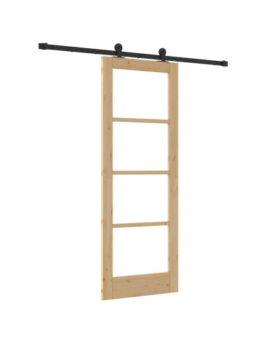 Porta scorrevole ORKDAL Naturale e Nero 73,5 x 198,5 cm