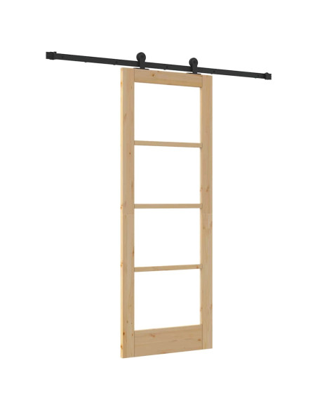 Porta scorrevole ORKDAL Naturale e Nero 73,5 x 198,5 cm