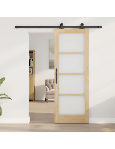 Porta scorrevole ORKDAL Naturale e Nero 73,5 x 198,5 cm