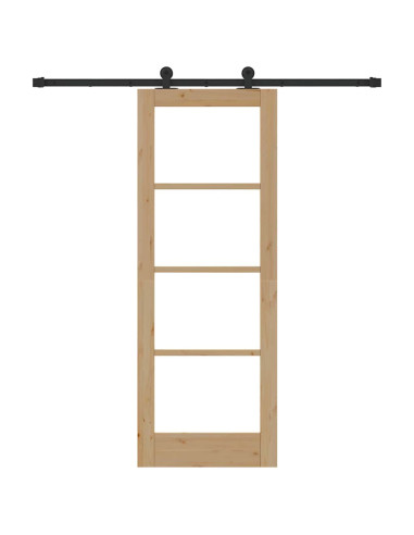 Porta scorrevole ORKDAL Naturale e Nero 73,5 x 198,5 cm